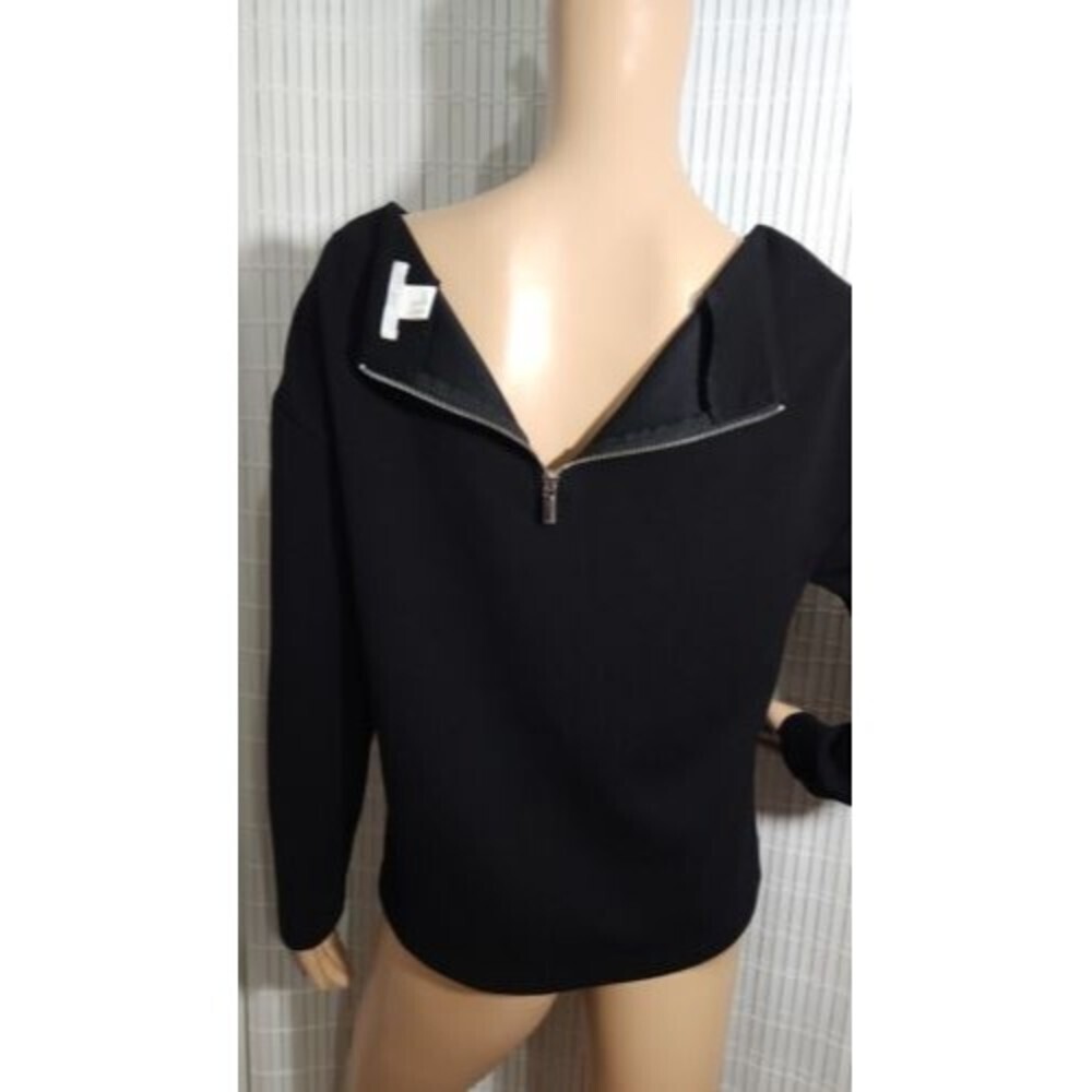 H&M Long sleeve Top Sweater Size XS Color Black Back Zipper - Picture 5 of 8